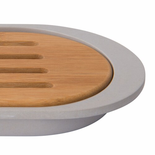BergHOFF Leo Bamboo Baguette Cutting Board with Tray - Gray Perspective: left