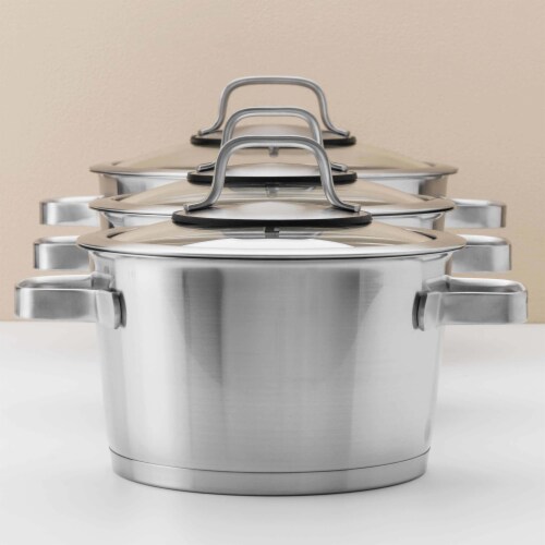 BergHOFF Essentials Manhattan Stainless Steel Covered Casserole Perspective: left