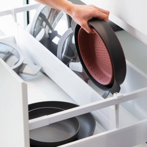 BergHOFF Leo Silicone 2 in 1 Steamer & Strainer - Pink/Gray Perspective: left