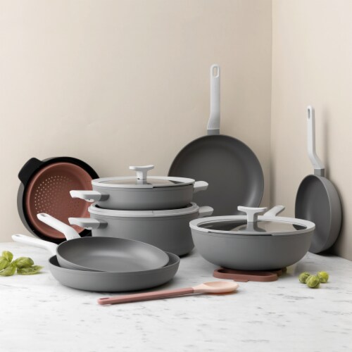 BergHOFF Leo Non-Stick Fry Pan - Grey Perspective: left