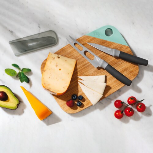 BergHOFF Leo Knife and Cutting Board Set - Gray/Green Perspective: left