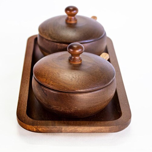 BergHOFF Acacia Wood Spice Jar Set Perspective: left