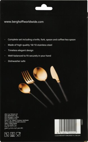 BergHOFF Gem Plated Flatware Set - Gold / Black Perspective: left