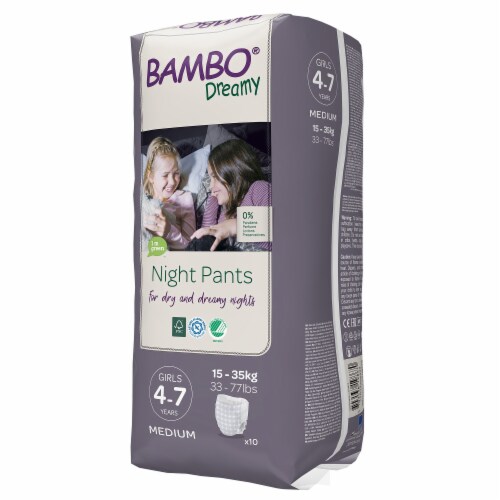 Bambo Nature Potty Training Pants for Girls, Skin Friendly, Ages 4 to 7, 10 Ct Perspective: left