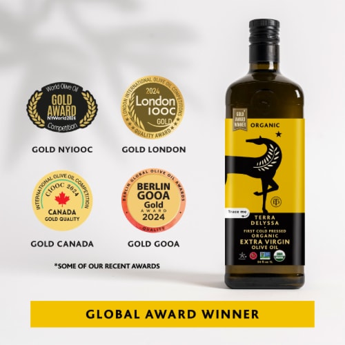 Terra Delyssa® First Cold Press Tunisian Organic Extra Virgin Olive Oil Perspective: left