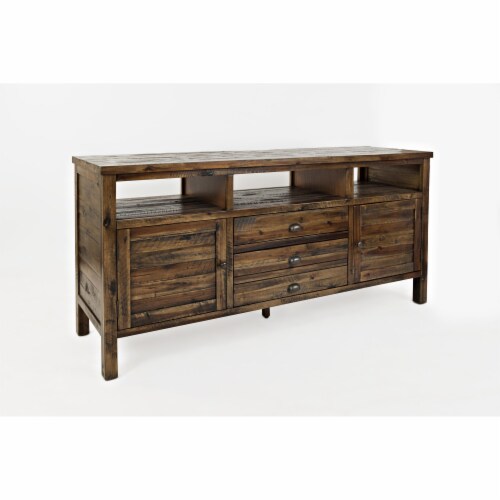 Artisan'S Craft 70'' Farmhouse Media Tv Stand Console, Lx19''Wx32''H, Dakota Oak (Set Of 2) Perspective: left