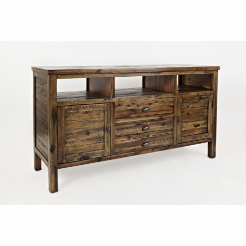 Artisan'S Craft 60'' Farmhouse Media Tv Stand Console, Lx19''Wx32''H, Dakota Oak (Set Of 2) Perspective: left