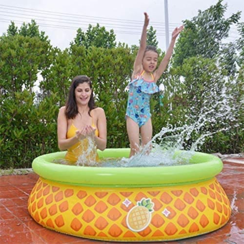 JLeisure 5' x 16.5 3D Pineapple Inflatable Outdoor Kiddie Splash Swimming Pool Perspective: left