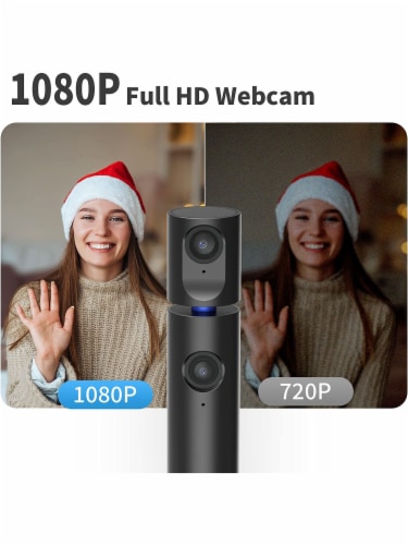 CZUR Halo Streaming No-Mount 1080P Dual Webcam with Microphone Perspective: left