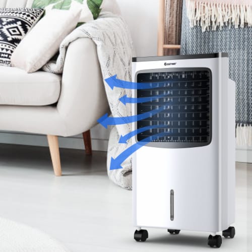 Costway Portable Cooler Fan Filter Humidify Anion W/ Remote Control Perspective: left