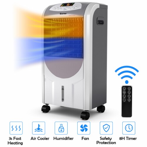 Portable Air Cooler Fan & Heater Humidifier with Washable Filter Remote