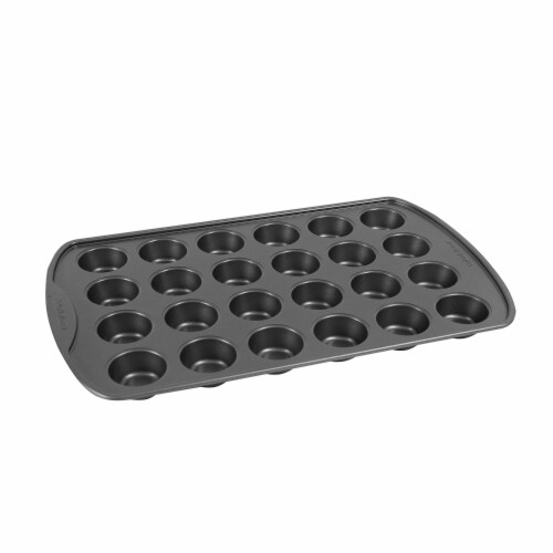 GoodCook 24-Cup E-Z Release Nonstick Steel Mini Muffin and Cupcake Pan,  Gray 