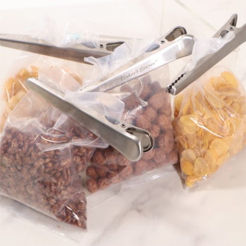 4pcs Stainless Steel Bag Clip Set, Heavy Duty Chip Clips Set Perspective: left