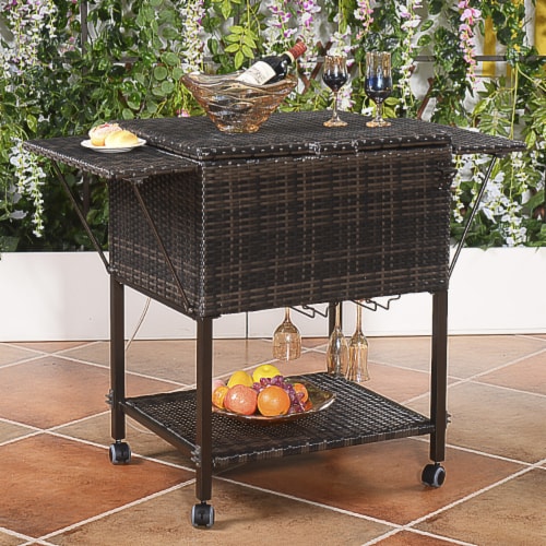 Black rattan shop drinks cooler