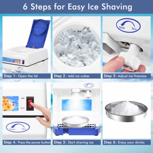 Costway Electric Ice Shaver Machine Tabletop Shaved Ice Crusher Ice Snow Cone Maker Perspective: left