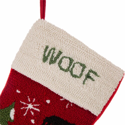 Glitzhome Set of Two Hooked Stocking, Cat & Dog Perspective: left