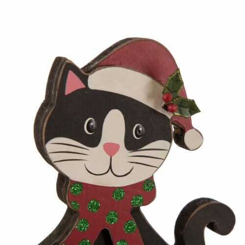 Glitzhome Wooden/Metal Cat & Dog Stocking Holder with class design Perspective: left
