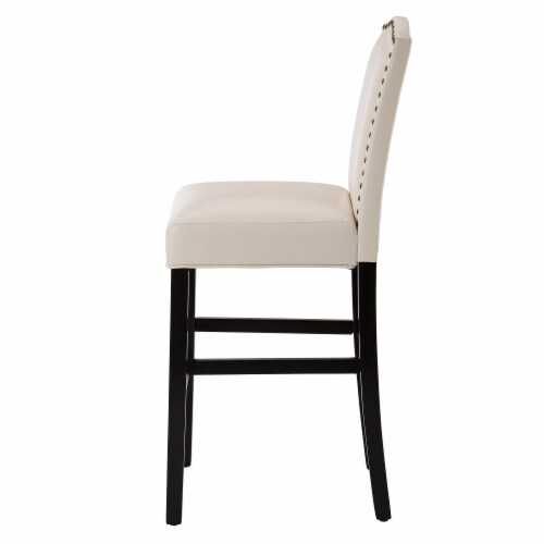 Glitzhome Studded Leatherette Barchair - Cream Perspective: left