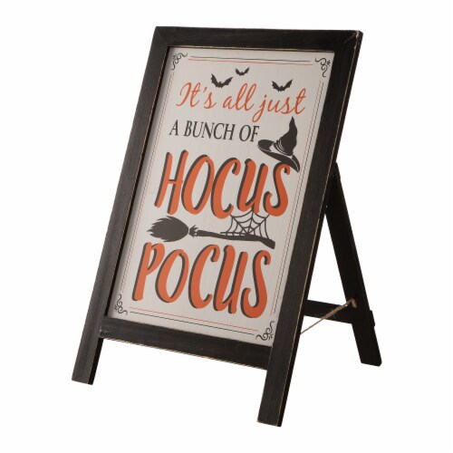 Glitzhome 24 Inch Tall Halloween Wooden Standing Easel Sign Decor or Hanging Decor Perspective: left