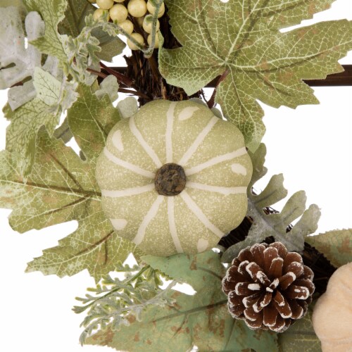 Glitzhome Wooden Fall Pumpkin Window Frame Wreath, 28 x 22 in - Metro ...