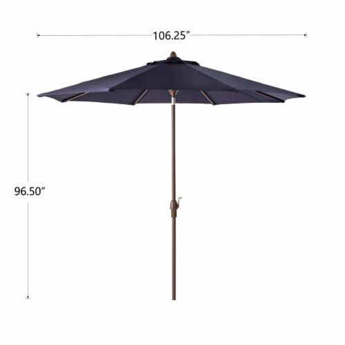 Glitzhome Aluminium Self Tilt Patio Umbrella - Navy Blue Perspective: left