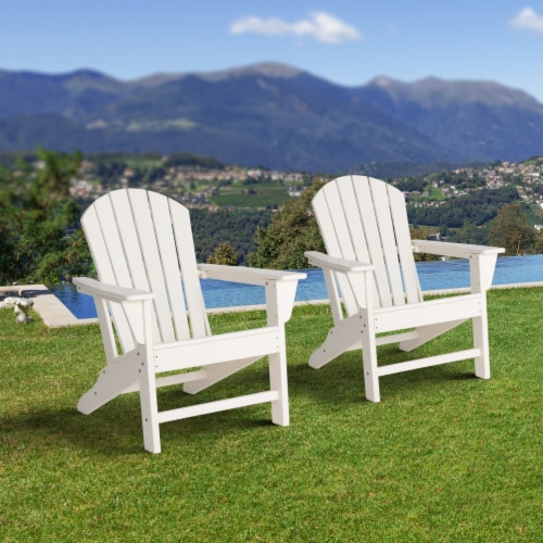 Glitzhome All-Weather Adirondack Chair - White Perspective: left