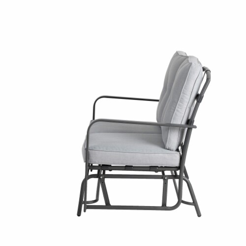 Glitzhome Outdoor Patio Garden Loveseat Glider Chair - Gray Perspective: left