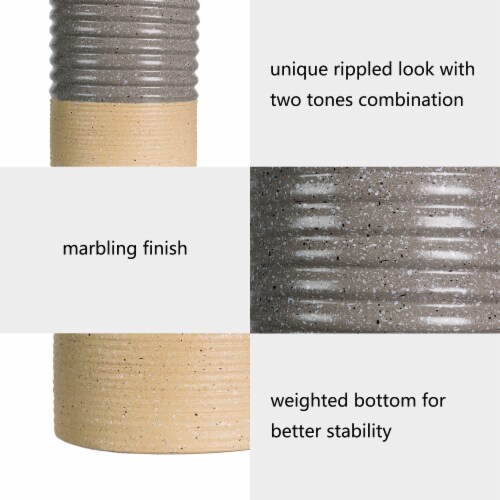 Glitzhome Set of Three Farmhouse Metal Vases Perspective: left
