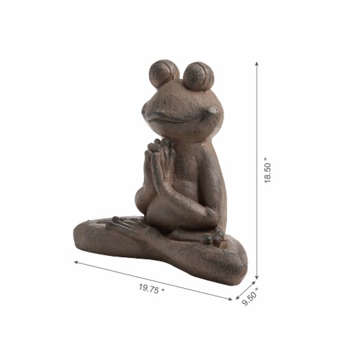 Glitzhome Frog with Yoga Pose Decorative Statue Perspective: left