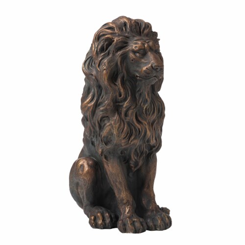 Glitzhome Guardian Sitting Lion Garden Statue Perspective: left