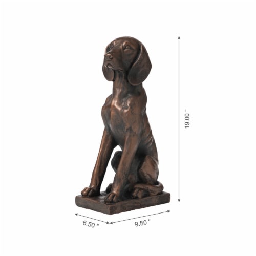 Glitzhome Sitting Dog Decorative Garden Statue Perspective: left