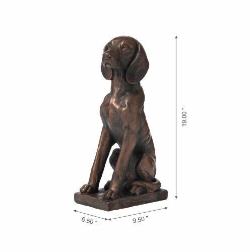 Glitzhome Sitting Dog Decorative Garden Statue Perspective: left