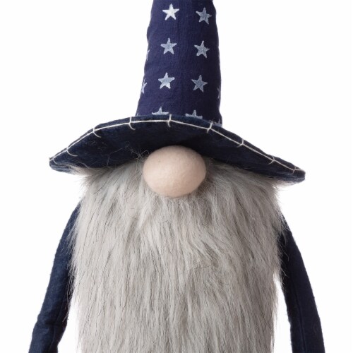 Glitzhome Patriotic Stuffed Fabric Gnome with Hat Perspective: left