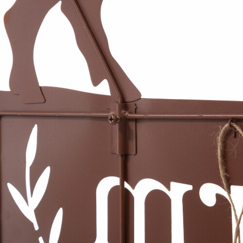 Glitzhome Farmhouse Metal Rustic Silhouette Yardstake Wall Decor Perspective: left