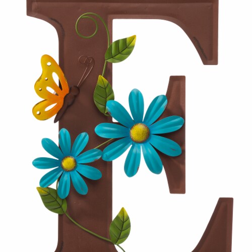 Glitzhome WELCOME with Flowers Yardstake or Wall Decor Perspective: left