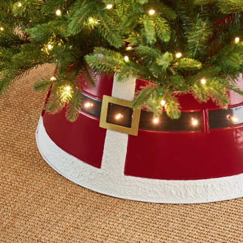 Glitzhome Metal Santa Bell Tree Color - Red Perspective: left