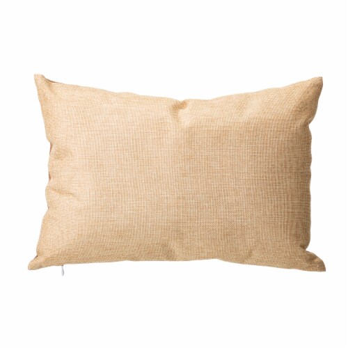Glitzhome 18 Inch Length Faux Burlap Happy Halloween Pumpkin Pillow Perspective: left