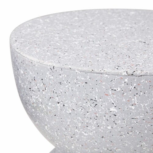 Glitzhome Modern Design Side Table Faux Terrazzo End Tables 17.75 Inch Height Perspective: left