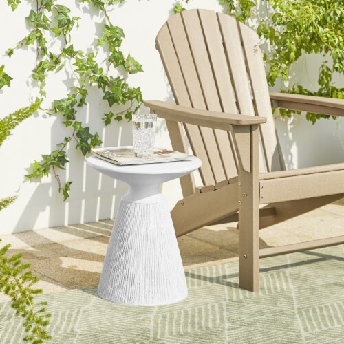 Glitzhome 18.25 Inch Pedestal Garden Stool or Planter Stand or Accent Table Perspective: left