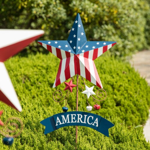 Glitzhome Set of 2 42 H Patriotic/Americana Star Yard Stake Perspective: left