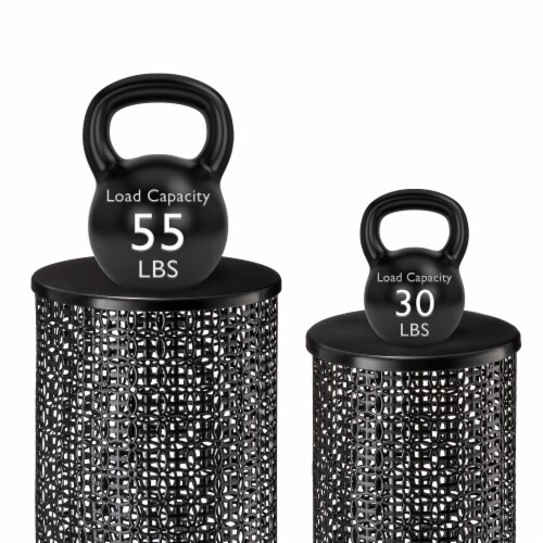 Glitzhome Set of Two Multi functional Metal Black Garden Stool