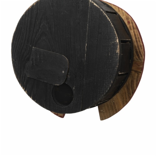 Glitzhome 11.5 H Distressed Solid Wood Ladybug Birdhouse Perspective: left