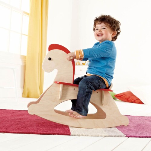 Hape Rock and Ride Kids Wooden Toy Rocking Horse with Handles for Toddler Riders 1 Piece Foods Co