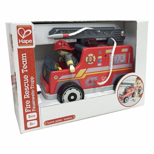 Hape E3024 Wooden Fire Truck Playset with Fire Engine Toy Firefighter and Dog 1 Unit Dillons Food Stores