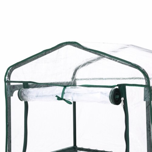 Glitzhome 49.25 Inch Tall Portable PVC Greenhouse, 3 Tier Perspective: left