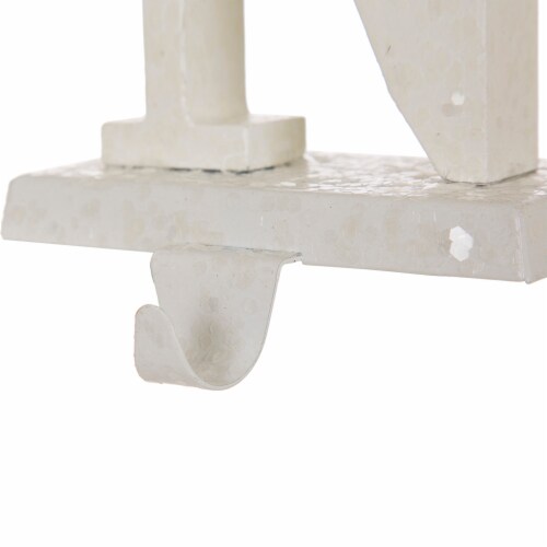 Glitzhome 5.91 Inch Tall Wooden/Metal NOEL Stocking Holder Set Perspective: left