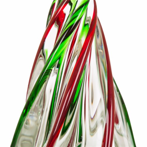 Glitzhome Glass Christmas Tree Table Decoration Perspective: left