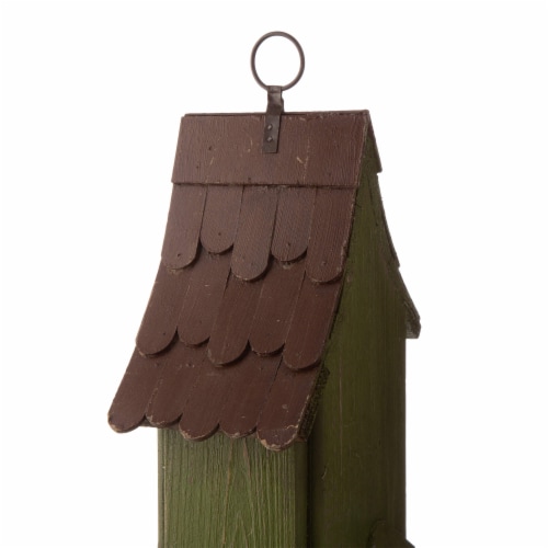 Glitzhome Hanging Distressed Wooden Birdhouse Perspective: left