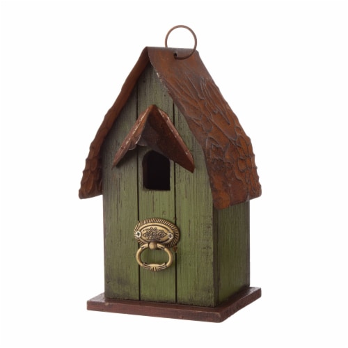 Glitzhome Rustic Garden Bird House Perspective: left
