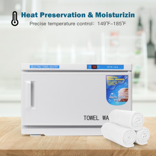 Costway 2 in 1 Hot UV Sterilizer Towel Warmer Cabinet Spa Beauty Salon Equipment 16L Perspective: left